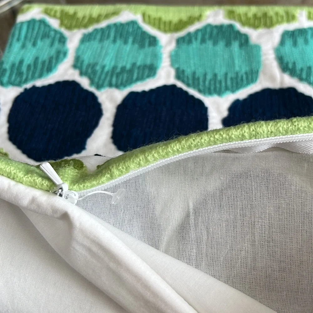 Gorgeous cushion cover modern design blue teal and green colors New no tag